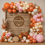 137PCS Fall Balloon Arch Kit, Orange Sand White Pink Balloon Garland, Little Pumpkin Baby Shower Thanksgiving Harvest Party Decor