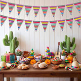 Mexican Fiesta Pennant Banner Set, Serape Pattern Garland (5 Pack)