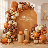 139PCS Fall Balloon Arch Garland Kit, Burnt Orange Brown Gold Sand White Balloons, Harvest Baby Shower Wedding Birthday Party Decor
