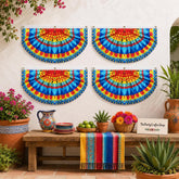 Mexican Fiesta Bunting Flags, Colorful Semicircle Party Decor (4PCS)