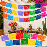Mexican Papel Picado Banner Set, 4 Pack, Vibrant Fiesta Garland (50ft)