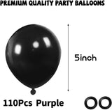 110PCS Black Balloons, 5 Inch Mini Black Latex Balloons, Small Party Balloons for Birthday Wedding Baby Shower Decorations