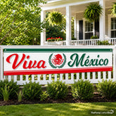 Viva Mexico Banner, Mexican Independence Day Yard Sign, Outdoor Hanging Decoration