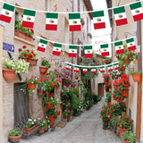 Mexico Flag Bunting, 60 Mini Flags, Polyester, Waterproof, Fade Resistant (66FT)
