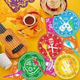 Mexican Fiesta Tableware Set, Papel Picado Plates Napkins, 24 Guests (96PCS)
