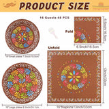 Mexican Fiesta Tableware Set, Talavera Floral Plates, Napkins (48PCS)