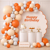 Orange White Apricot Nude Balloon Arch Garland Kit, Baby Shower Birthday Wedding Graduation Party Decorations