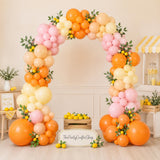 Pastel Balloon Arch Garland Kit, Orange Pink Yellow, Baby Shower Party Decor