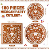 Mexican Platos de Barro Tableware Set, Brown Paper Plates Napkins (180PCS)