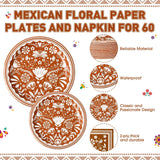 Mexican Platos de Barro Tableware Set, Brown Paper Plates Napkins (180PCS)