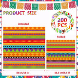 Mexican Fiesta Paper Napkins, 200 Count, Vibrant Geometric Patterns (6.5x6.5 Inch)