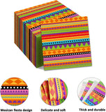Mexican Fiesta Paper Napkins, 200 Count, Vibrant Geometric Patterns (6.5x6.5 Inch)