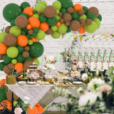 Olive Green Orange Brown Balloon Arch Kit, Safari Woodland Baby Shower Decor