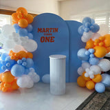 Retro Orange Balloon Garland Arch Kit, Burnt Orange Dusty Blue Beige Ivory Balloons