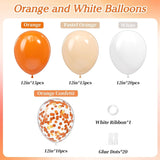 Orange White Balloons 60PCS, 12 Inch Latex Confetti Balloons, Graduation Birthday Party Decorations