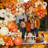 Thanksgiving Balloon Garland Arch Kit, Burnt Orange Fall Party Decor