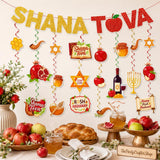 Shana Tova Banner and Swirls, Rosh Hashanah Jewish Holiday Party Decorations