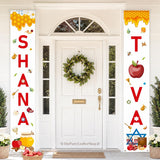 Shana Tova Door Banner Set, Jewish New Year Porch Signs, Rosh Hashanah Party Decorations