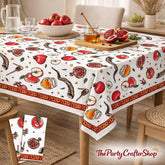 Rosh Hashanah Tablecloth Set, Shana Tova Jewish New Year Plastic Cover (2 Pack)