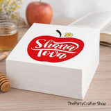 Rosh Hashanah Apple Bee Napkins, Shana Tova, Jewish New Year Table Decorations (5 x 5 Inch)