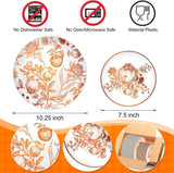 Vintage Disposable Plastic Plates 50PCS, Embossed Pomegranate Dessert Plates, Elegant Wedding Party Tableware Supplies