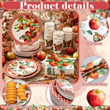 Apple Harvest Party Tableware Set, 250-Piece Paper Plates, Cups, Napkins (Fall Theme)