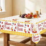 Rosh Hashanah Tablecloth, Jewish New Year Plastic Table Covers (3PCS)