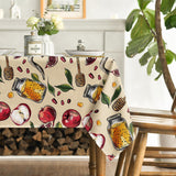 Rosh Hashanah Tablecloth, Apple Honey Shana Tova, Washable Polyester Party Decor