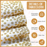 Gold Polka Dot Tablecloths and Runners Set, 8 Pack Party Decor