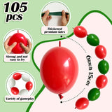 105PCS Red Green Linking Balloons, Mexican Independence Day Arch Kit (6 Inch)