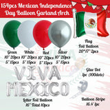 Viva Mexico Balloon Garland Kit, Red Green White Silver, Fiesta Party Decor