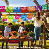 Mexican Papel Picado Banner Set, 3-Pack Fiesta Decorations (54FT)