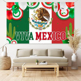 Viva Mexico Banner Backdrop, Mexican Independence Day Decorations, Dia de Mexico Fiesta Party Decor