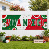 Viva Mexico Banner, Mexican Independence Day Party Decoration, Polyester Sign