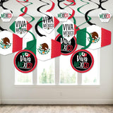 Viva Mexico Hanging Decor 40PCS, Mexican Independence Day Party Swirls, Fiesta Celebration Decorations