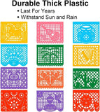 Mexican Papel Picado Banner 132FT 6 Pack, Waterproof Fiesta Garland, Colorful Banderas Party Decorations