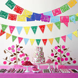 Felt Fiesta Banner 4 Pack, Colorful Mexican Papel Picado Garland, Party Decor