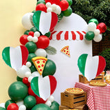 6PCS Mexican Independence Day Heart Balloons, Red Green White Foil Party Decorations
