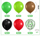 Mexican Independence Day Balloon Set, Red Green Brown Confetti Latex (12 Inch)