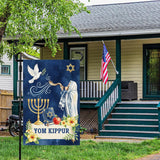 Yom Kippur Garden Flag, Double-Sided Burlap Holiday Decor (12x18 Inch)