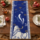 Yom Kippur Table Runner, Shofar Leaves, Star of David, Jewish Holiday Decor (13x72 Inch)