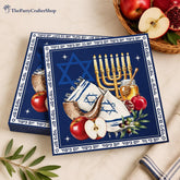 Yom Kippur Napkins, Jewish Holiday Table Decor, Star of David, Menorah (100 Pack)
