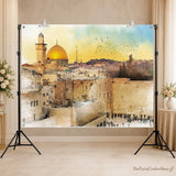 Jerusalem Western Wall Backdrop, Kotel Jewish Holiday Decor (71x43 Inch)