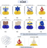 Passover Honeycomb Centerpieces, 8-Piece Seder Table Decor Set (Cardstock & Paper)