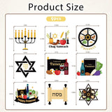 Passover Honeycomb Centerpieces, 9-Piece Set, Black Gold Beige, Star of David Pesach Decor