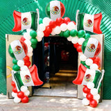 Mexican Independence Day Foil Balloons, 12-Piece Fiesta Party Decorations (Red, White, Green)
