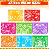 Mexican Papel Picado Banner Set, 6 Pack 108FT, Multicolor Fiesta Flags (Cinco de Mayo Decor)