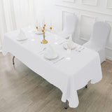 2 Pack White Polyester Tablecloth, Waterproof Wrinkle-Free Dining Cover (60x102 Inch)