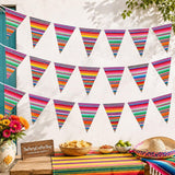 Mexican Fiesta Pennant Banner Set, Serape Pattern Garland (5 Pack)
