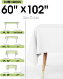 White Polyester Tablecloth 60x102 Inch, Wrinkle Resistant, Washable (2 Pack)
